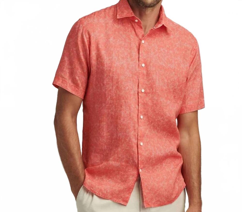 NEW PETER MILLAR volta sport shirt in geranium